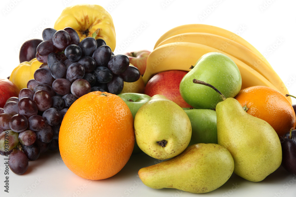 Composition of different fruits isolated on white Composition of different fruits isolated on white