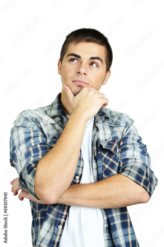 Portrait of young man on grey background Portrait of young man on grey background