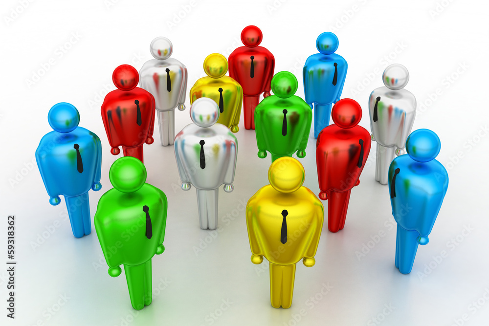 Group of stylized coloured people Group of stylized coloured people