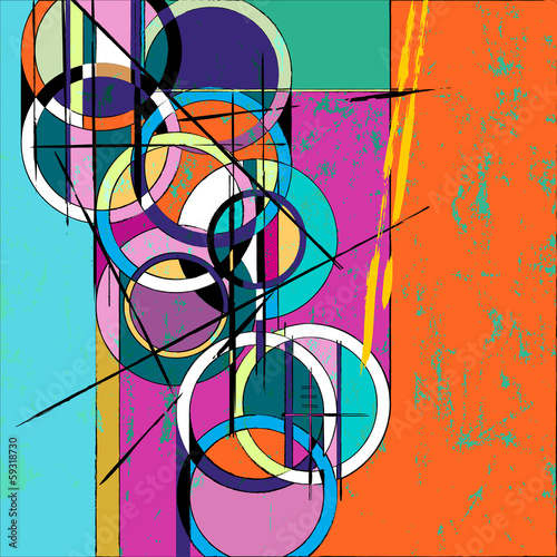 abstract circle background, with paint strokes and splashes, ret