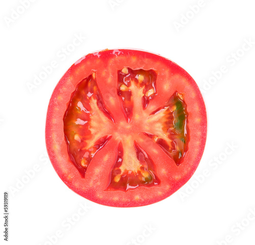 Close up of tomato slice.
