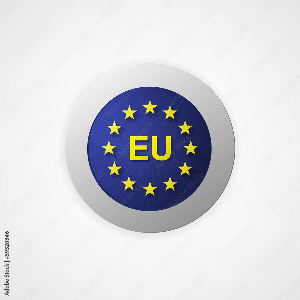 Badge button with European Union Badge button with European Union