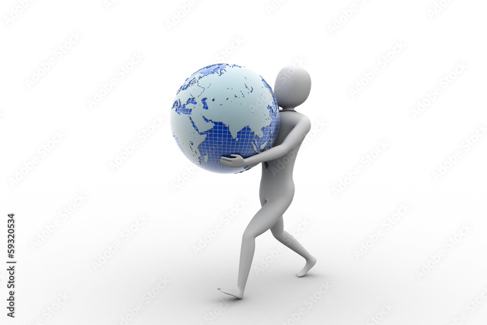 3d man and earth 3d man and earth