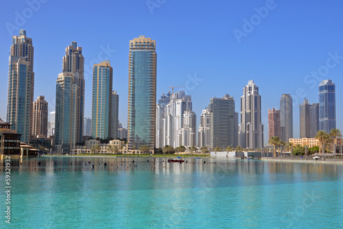 Burj Khalifa lake inDubai © suronin