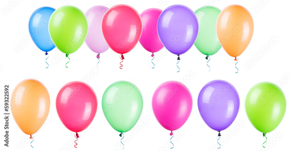 flying balloons isolated