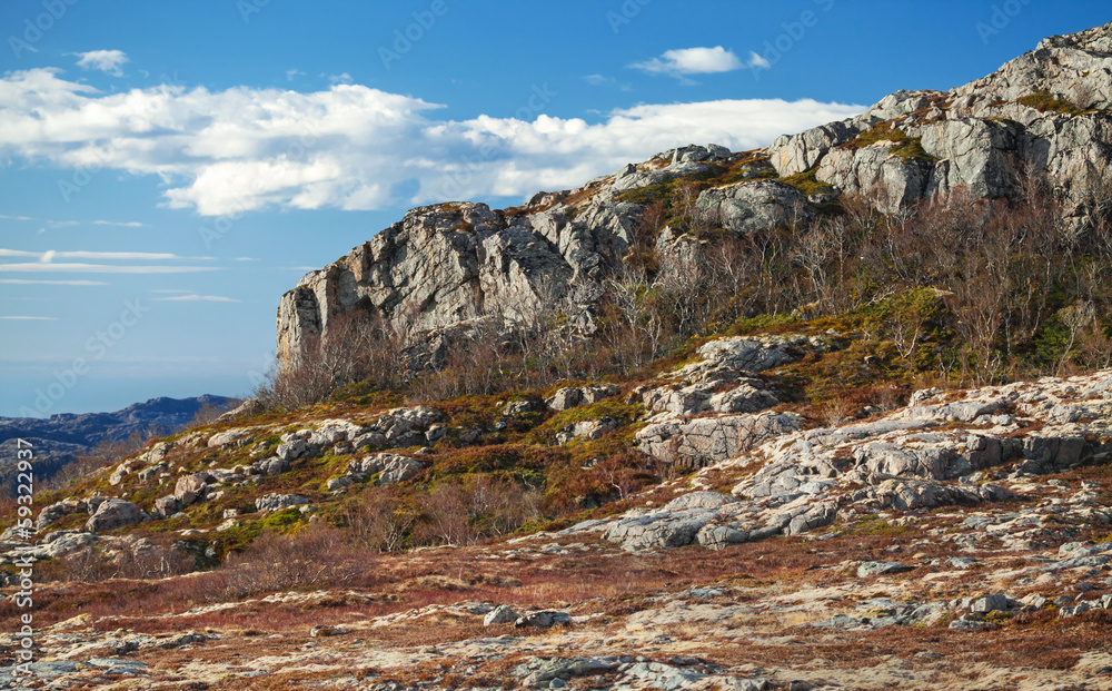 Norwegian mountain landscape in spring