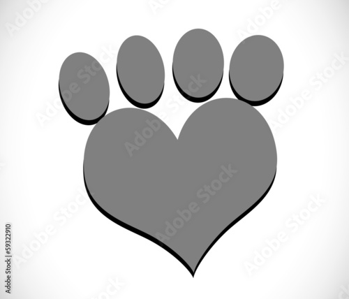 Animal foot print silhouettes