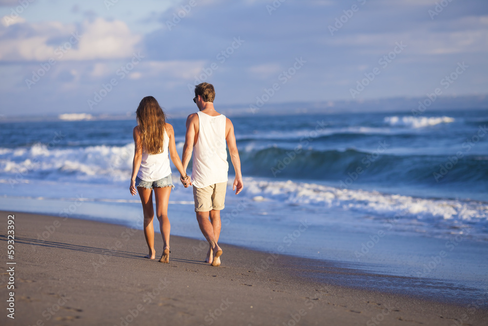 Lovely couple on beach.