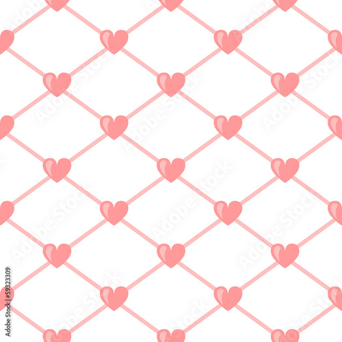 Pink mesh with hearts on wh...