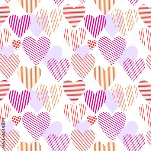 Colorful red striped hearts...