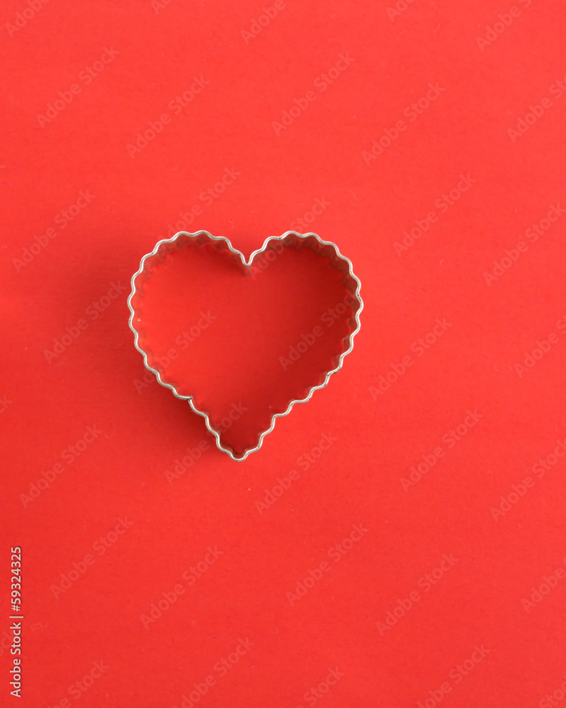 Heart shape on a red background