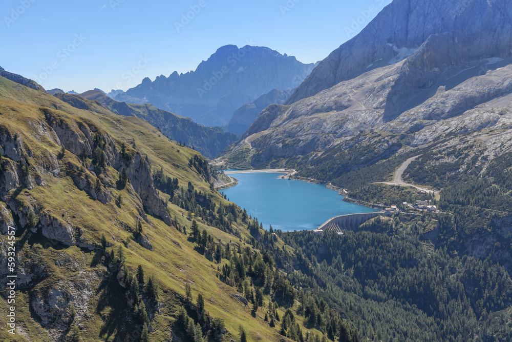 Dam Lago di Fedaia, Marmolada, Dolomites, Italy