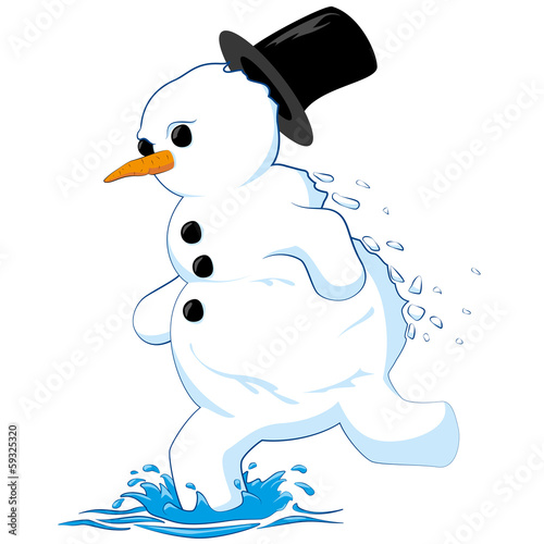 melting and running snowman