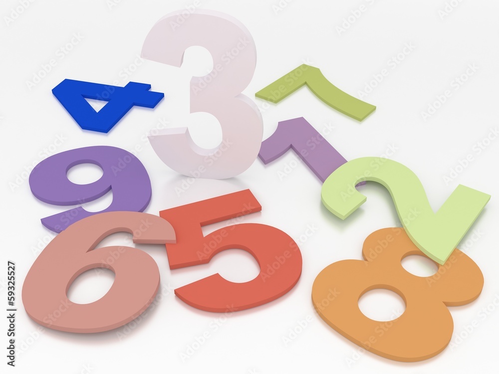 The colour of the number of isolated on a white background The colour of the number of isolated on a white background