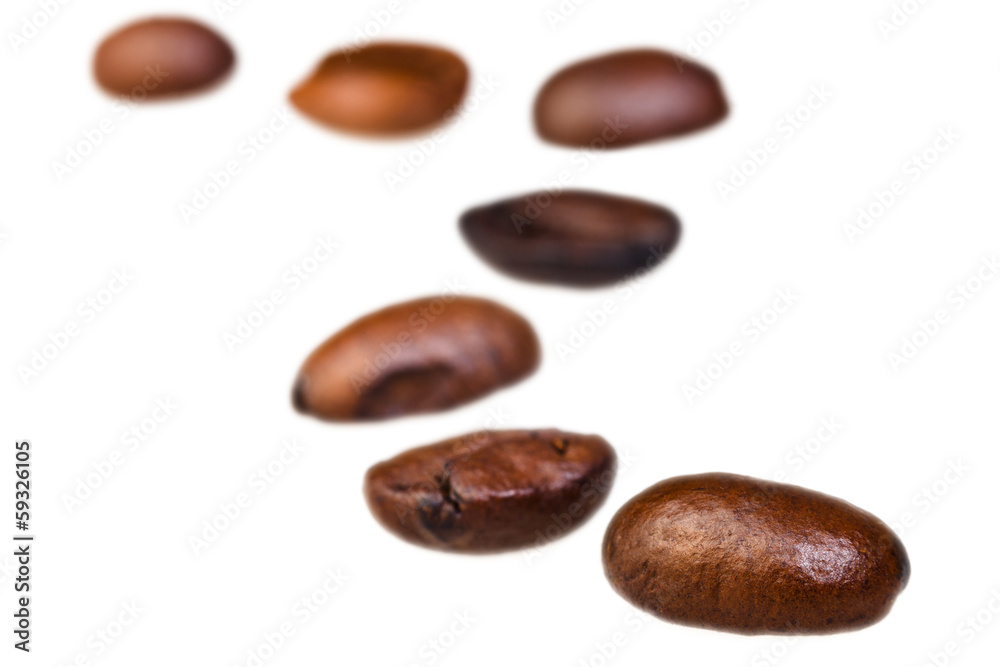 Naklejka premium curve pattern from roasted coffee beans
