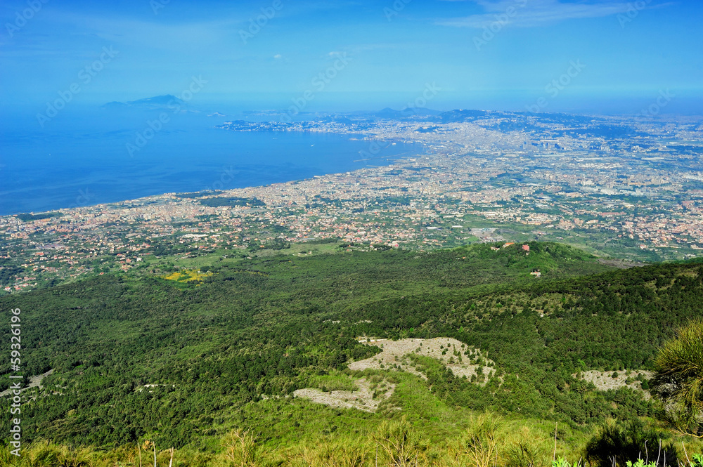 Naklejka premium view of Naples from Vesuvius