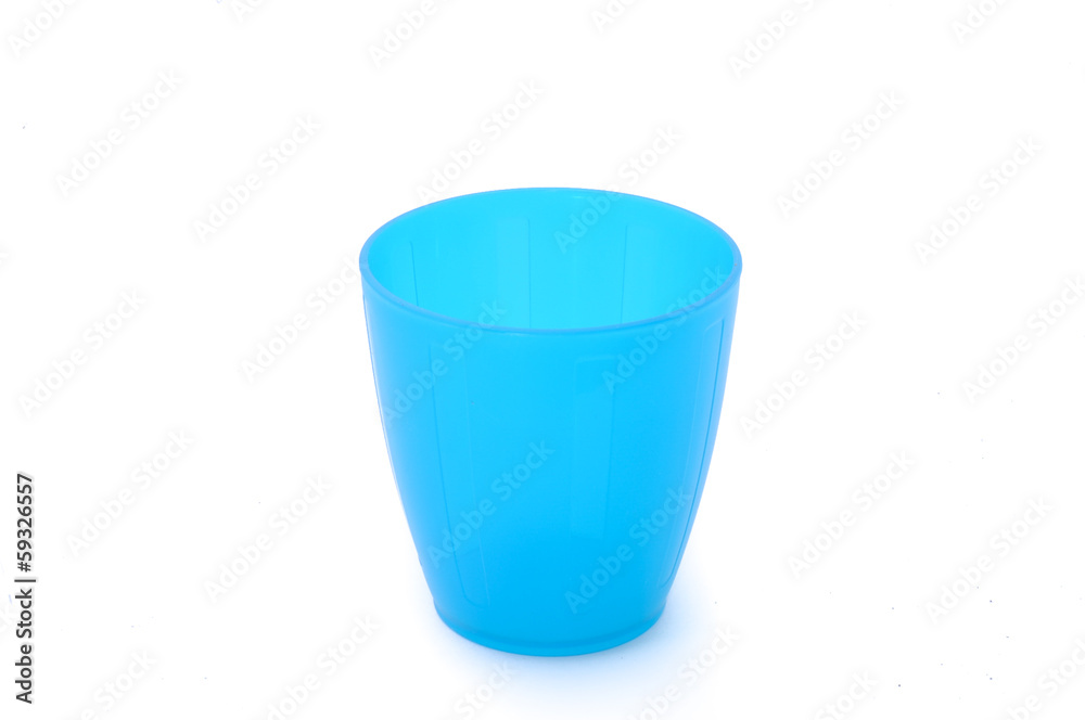 Blue plastic cup isolated on white Blue plastic cup isolated on white