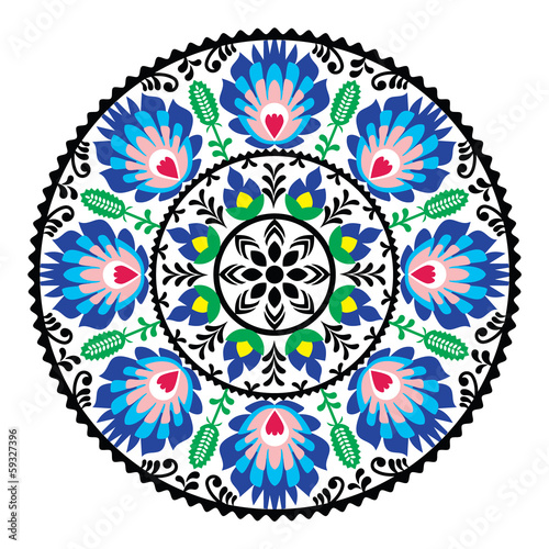 Polish traditional folk pattern in circle