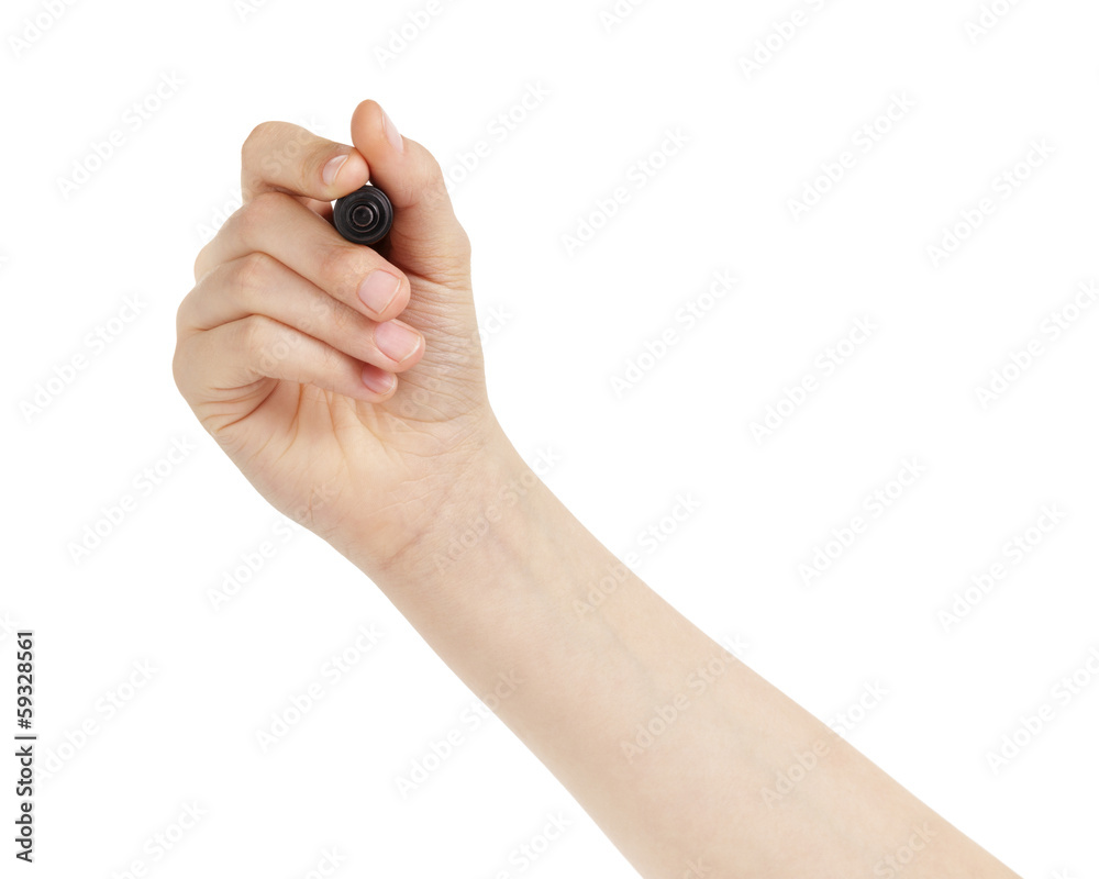 female teen hand to write something on white board female teen hand to write something on white board