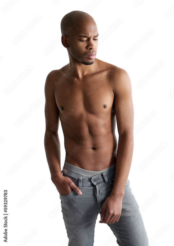 Fototapeta premium Handsome young man posing with no shirt