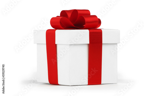 Gift box with red bow