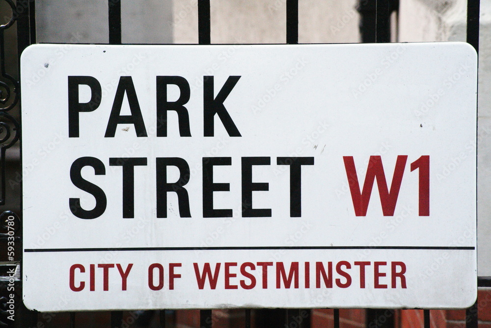 Park Street W1 a famous London road sign