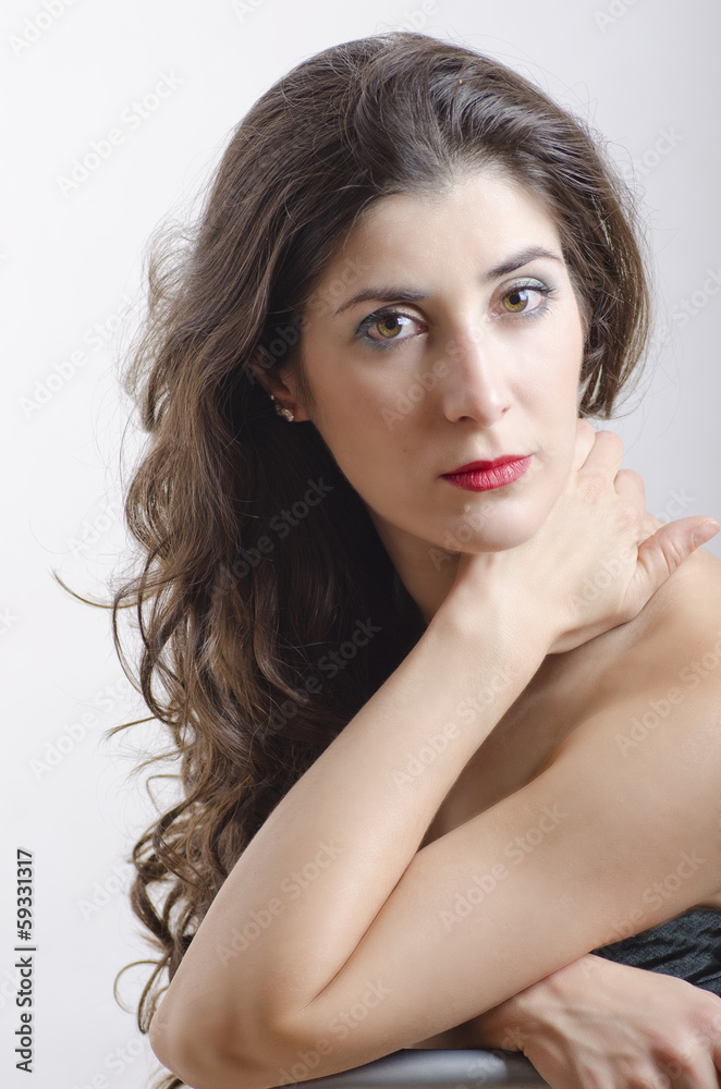 Naklejka premium Brunette beauty girl