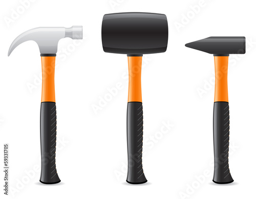 Fototapeta tool hammer with plastic handle vector illustration