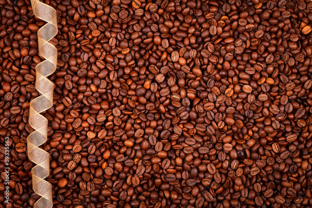 Coffee beans and ribbon Coffee beans and ribbon