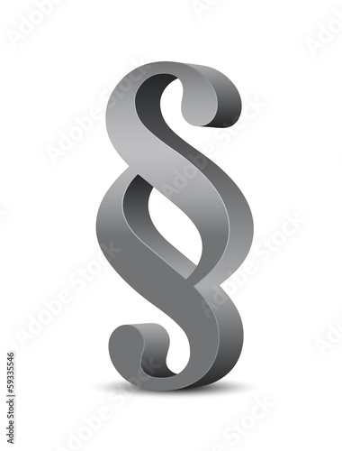 Graues Paragraphenzeichen in 3D