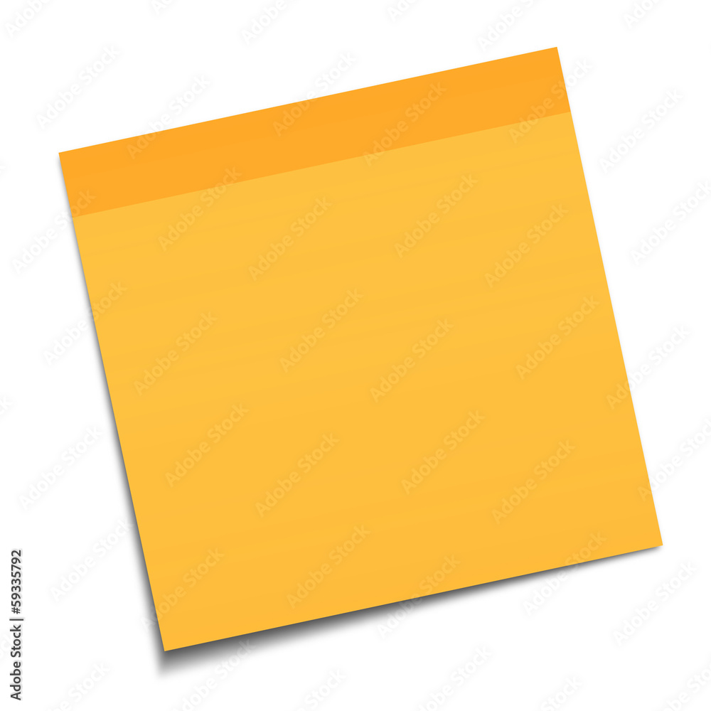 Orange sticky note on white background Orange sticky note on white background
