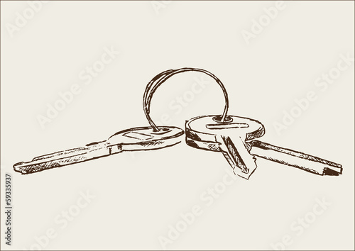 Schlüssel Schlüsselbund Zeichnung Illustration