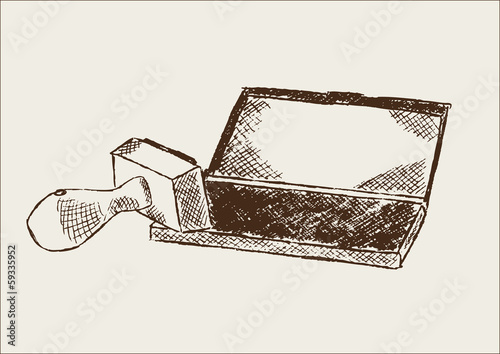 Stempel Stempelkissen Zeichnung Illustration