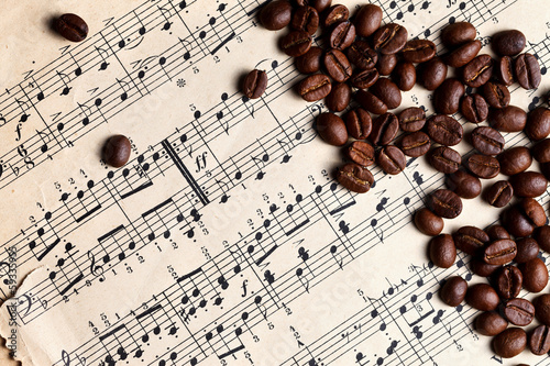 Music and coffe beans