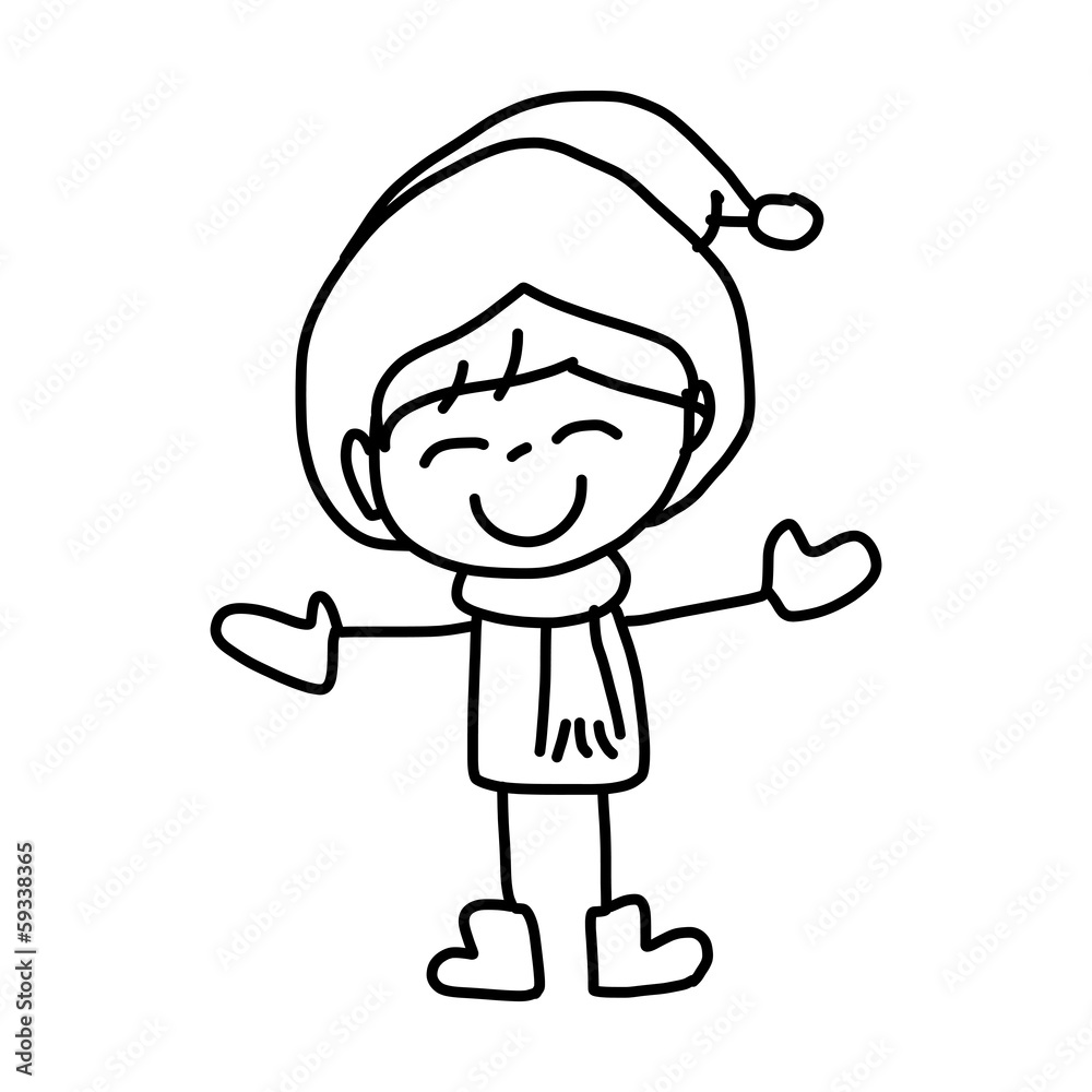 hand drawing cartoon happy kids hand drawing cartoon happy kids