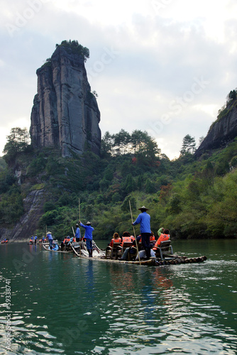 Bamboo rafting in Wuyishan mountains  China