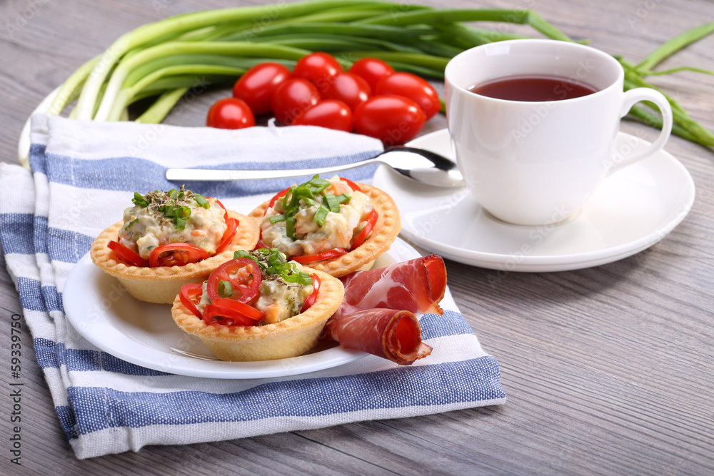 Vegetable salad and breakfast Vegetable salad and breakfast