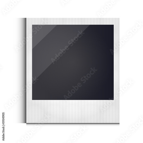 Polaroid photo frame isolated on white background