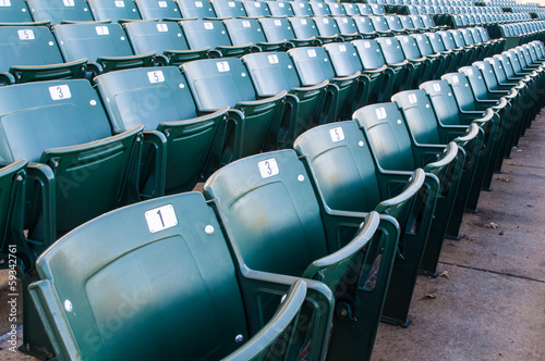 Empty stadium seating in large amphitheater