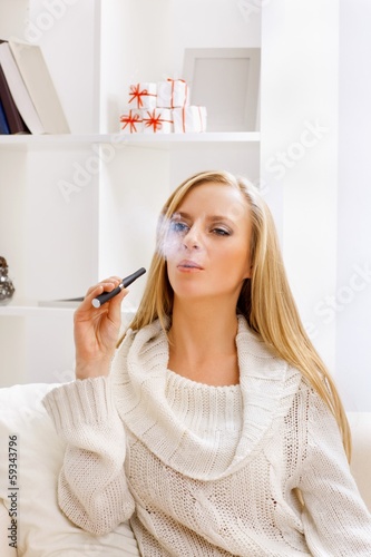 Wallpaper Mural girl with e-cigarette Torontodigital.ca