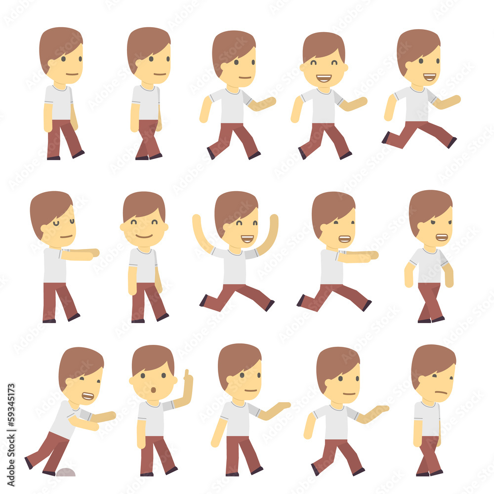 urban character set in different poses. simple flat design. urban character set in different poses. simple flat design.