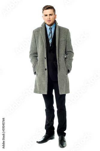 фотографія Corporate guy wearing long overcoat