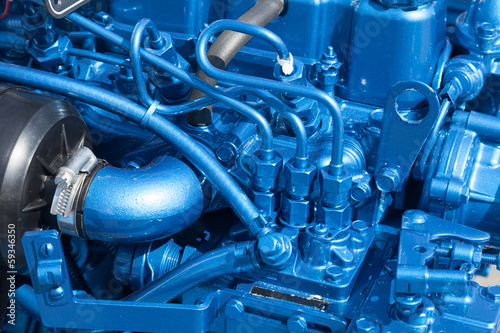 Closeop of blue engine