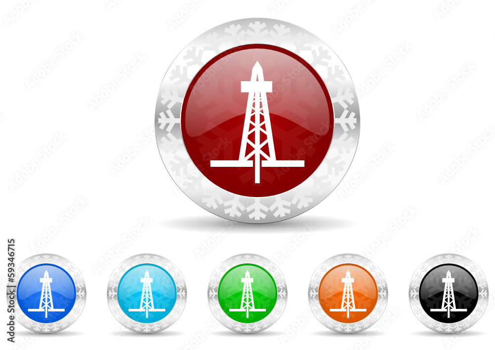 Fototapeta premium drilling icon christmas vector set