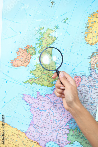 Magnifying Glass on a Map