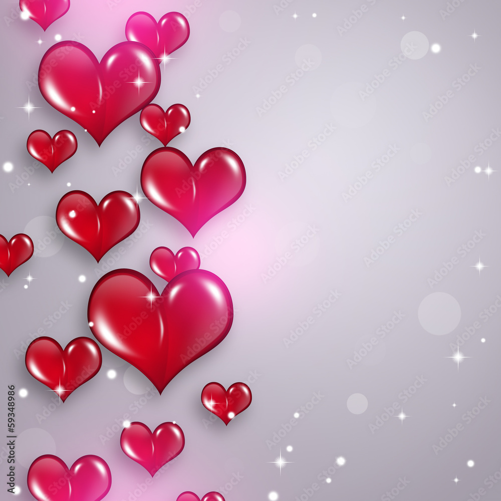 Red Hearts Holiday Background