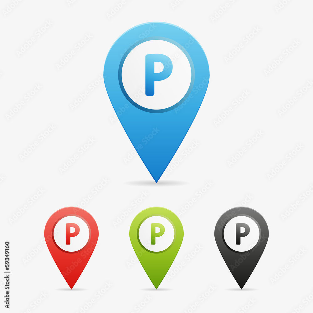 Vector letter and number pointers Vector letter and number pointers