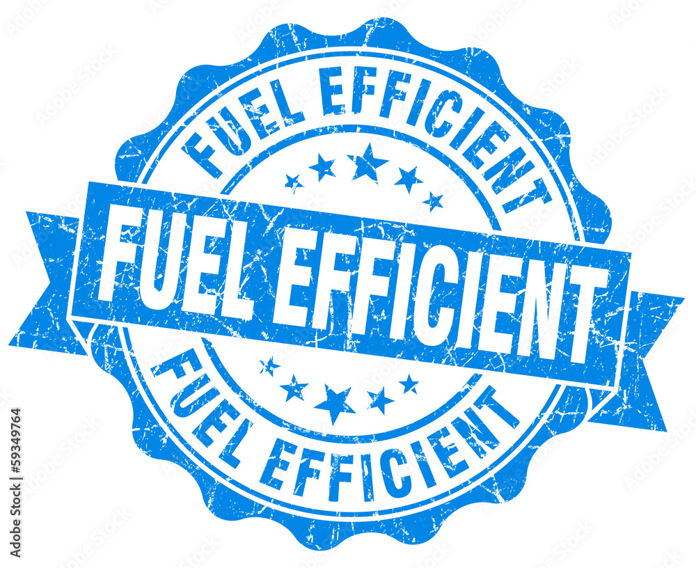 Fototapeta premium Fuel efficient grunge blue vintage round isolated seal