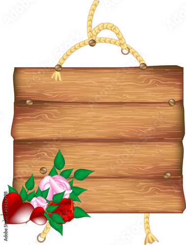 valentine decoration on wooden table