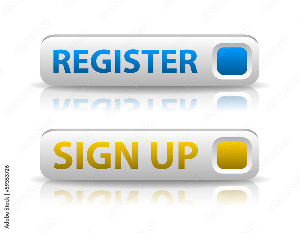 vector blue register and yellow sign up button vector blue register and yellow sign up button